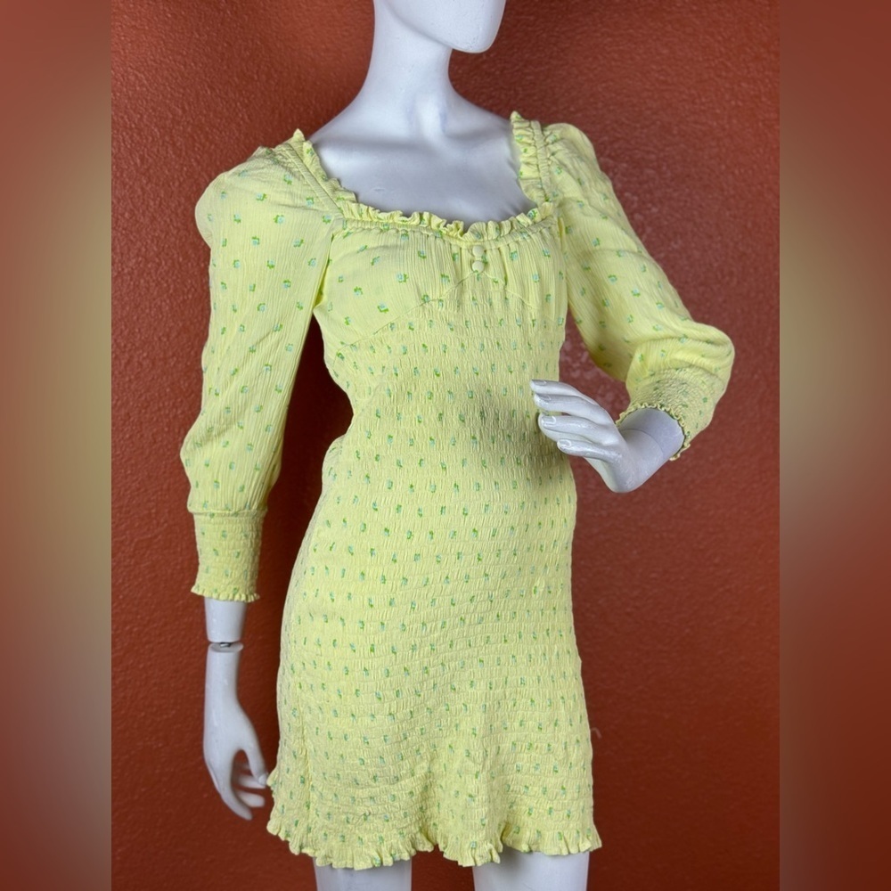 Faithfull the Brand Yellow Long Sleeve Sundress. D49 - Picture 4 of 15